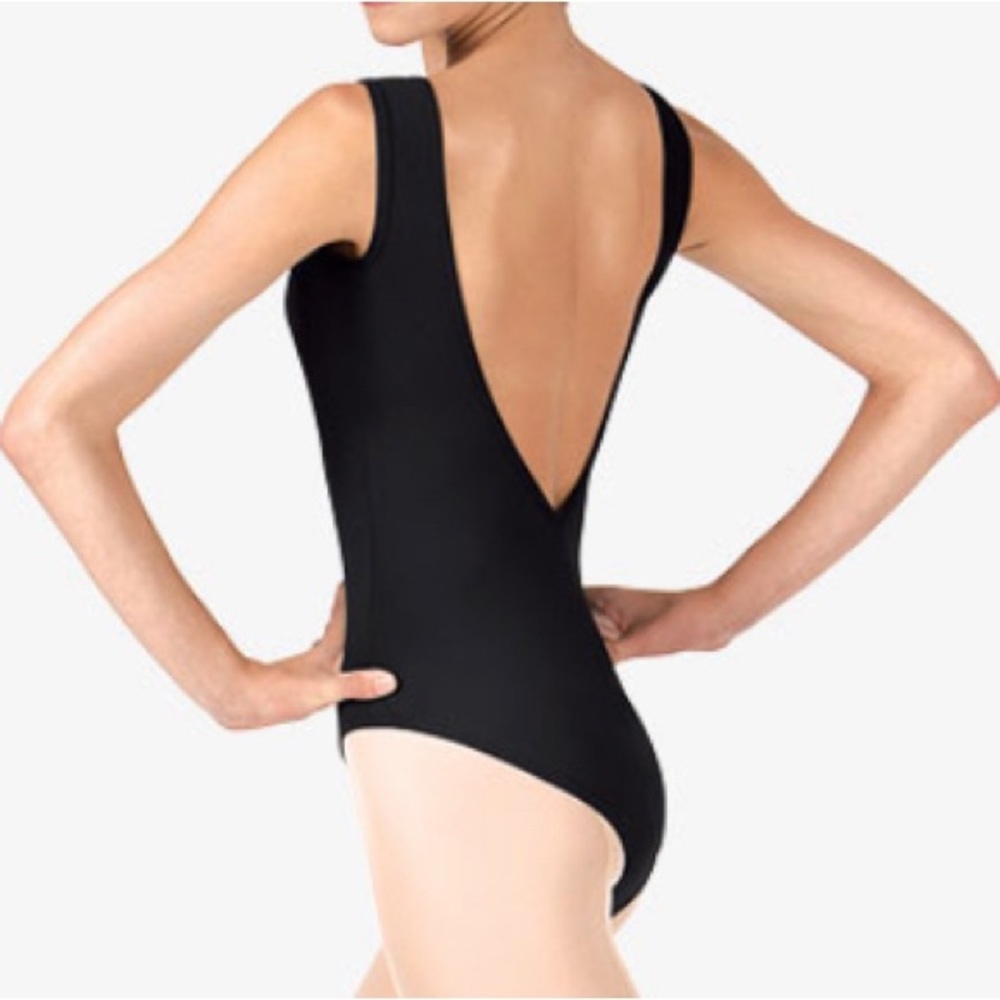 Natalie deep v neck tank leotard